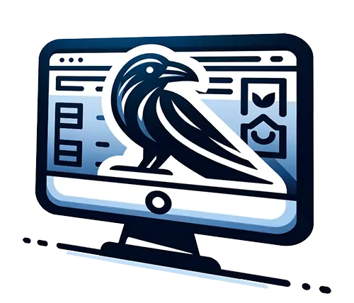 A raven on a website